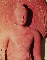 Yksityiskohta Buddhasta, Jamalpurista (kivi)