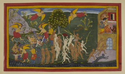 Garuṇa vapauttaa ja parantaa Rāman ja Lakṣmaṇan; apinat hyökkäävät Laṅkān kimppuun riemuissaan.