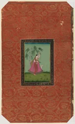 Tyttö peuran kanssa, 1875-1900 (läpinäkymätön wc ja kultaa paperilla)