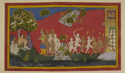 Hanumān parantaa haavoittuneet yrteillä; apinat polttavat Laṅkān, unohtaen Indrajitin.