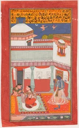 Krishna ja Radha sakin kanssa