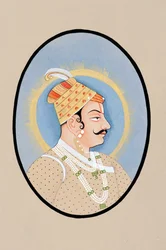 Pienoiskuvamaalaus Maharaja Pratap Singh Kishangarhista
