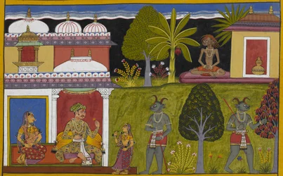 Prahetista tulee askeetti, kun taas Heti nai Bhayān ja saa pojan, Vidyutkeśan.