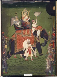 Rana Jawan Singh of Mewar (akvarelli paperille)