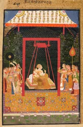 Rao Ram Chandra ja hänen rakastajansa keinussa, n. 1710