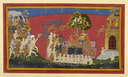 Rāma lähettää Aṅgadan haastamaan Rāvaṇan, kun apinat lähestyvät Laṅkāta.
