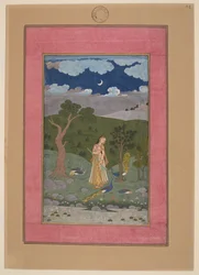 Sorath Ragini, Intia, Hyderabad, noin 1760; Johnsonin albumi 37, nro 24 (muste, värit ja kulta paperille).