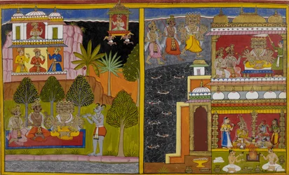 Vaisravana lähtee Kailāsa-vuorelle, kun Rāvaṇa valtaa Lankan.