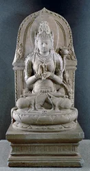 Prajnaparamita, transsendenttisen viisauden jumalatar, n. 1300 (andesiitti)