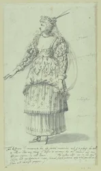 Chloris: viimeinen luonnos Henrietta Marialle, n. 1631 (kynä ja muste paperille)
