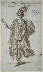 Kuningatar Tomyris of the Massagetai, n. 1609 (kynä ja muste paperille)
