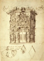 The Masque of Queens, kohtaus 2: House of Fame, n. 1609 (kynä ja muste paperille)