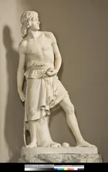 David hihnan kanssa, 1858