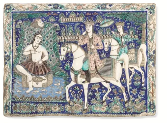 Suuri Qajar valettu ja lasitettu laatta, Qajar Iran