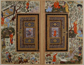Kaksoissivu. Iran, Isfahan, 1600-luvun alku.