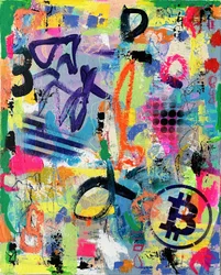 Värikäs Bitcoin-graffiti