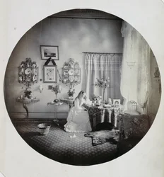 Muckross Housen sisustus, n. 1865 (albumiprintti)