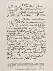 Varhaisin tunnettu todistus (irlantilainen) Grand Lodgen sinetillä, 1762
