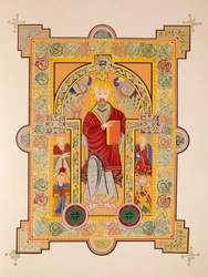 Saint Matthew, faksikopiosta Book of Kells, pub. kirjoittanut Day & Son