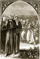 Mary Cusackin (1829-1899) n. 1890-luvulla ilmestynyt St. Columba laulaa ja druidien hyökkäämä.