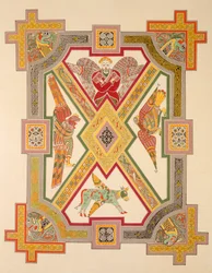 Neljä evankelistaa, faksimile-kopiosta Book of Kells, pub. kirjoittanut Day & Son