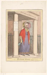 Spotprent op Sir Matthew Wood, 1820 Mother Wood, suosittu hankkija-! (otsikko esineessä)