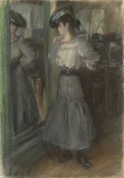Tyttö peilin edessä