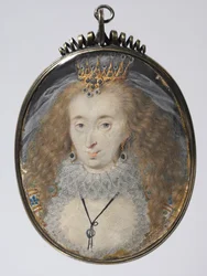 Lucy Russellin muotokuva, Bedfordin kreivitär, os. Harrington, n. 1608-1616.