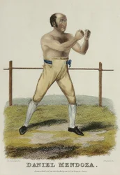 Daniel Mendoza, kaiverrus P. Roberts, julkaistu vuonna 1822 (värikaiverrus)