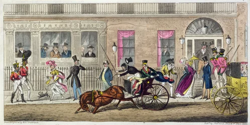 Kalakauppiaiden hallin ulkotila, säännöllinen hajoaminen, 1824 (akvatintta)