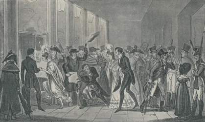 Oopperan jälkeen, 1821, 1920. Taiteilijat: Isaac Robert Cruikshank, George Cruikshank.