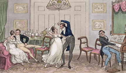 Johdanto: Homohetket logiikasta, Jerry, Tom ja Corinthian Kate, Pierce Eganin elämästä Lontoossa, 1821 (värillinen akvatinta)