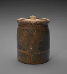 Kannen purkki, c. 1873-1882 (liukulasitettu kivitavara)