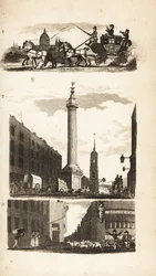 Maalaisia lavan valmentajalla, Monumentti ja Pie Corner