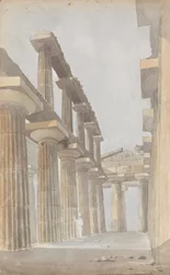 Suuren temppelin sisustus Paestumissa