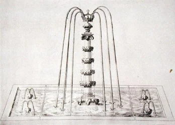 The Gardens of Wiltonin suihkulähdesuunnittelu, n. 1645 (kaiverrus)