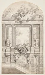 Design for Staircase, Voorst Castle, Haag, Alankomaat