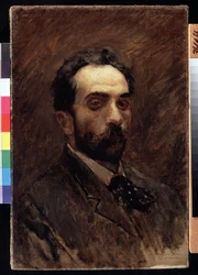 Omakuva. Isaac Ilyich Levitanin (1860-1900) maalaus. öljy kankaalle, loppu 1890. Venäläinen taide, 1800-luvun muotokuva. Valtion Tretjakovin galleria, Moskova.