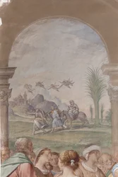 Yksityiskohta kuvasta Jeesuksen esittely temppelissä, 1623-34.