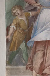 Yksityiskohta kuvasta Jeesuksen esittely temppelissä, 1623-34.