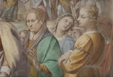 Yksityiskohta teoksesta Neitsyt Marian avioliitto, 1634.