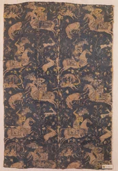 Kangas metsästäjien kuvioinnilla, Iranista, 1400-1600-luku (tekstiili)