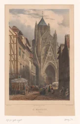 Näkymä Saint-Macloun kirkolle Rouenissa St. Maclou à Rouen (otsikko esineessä) Kasvot Ranskassa (sarjan nimi) La France (sarjan nimi)