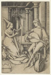 Luuttusoitin ja harpisti, Scenes of Daily Life,.n.d.
