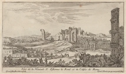 Näkymä Navicule St. Estienne le Rondille ja Colosseumille Roomassa