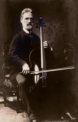 Muotokuva Alfredo Piatista (1822-1901), italialainen säveltäjä ja sellisti