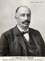 Italian poliitikon Giovanni Giolitti (1842-1928) muotokuva.