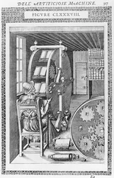 Sivu kirjasta "Le diverse et artificiose machine"
