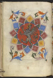 Lisätä. 21965, f.5v Heraldinen hahmo: Griffin, Räätälien killan perussääntö, 