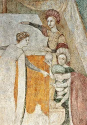 Bicocca degli Arcimboldi: 1400-luvun fresko, yksityiskohta (fresko)